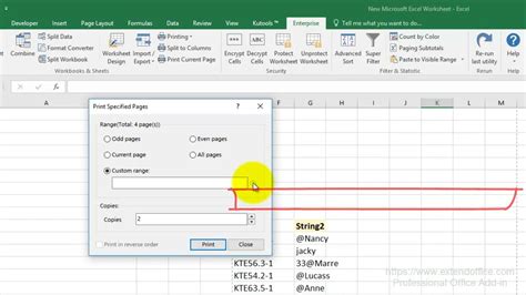 how to print only odd pages in excel
